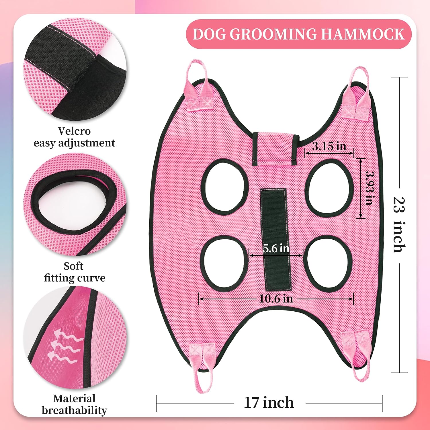 PatiencET pet grooming hammock with included nail clippers and comb