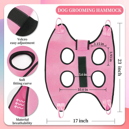 PatiencET pet grooming hammock with included nail clippers and comb