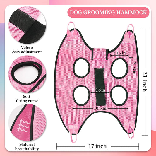 PatiencET pet grooming hammock with included nail clippers and comb