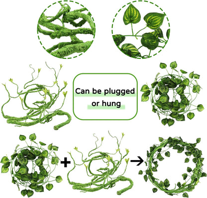 Detailed view of PU material and wire core on Quozuo reptile vines.