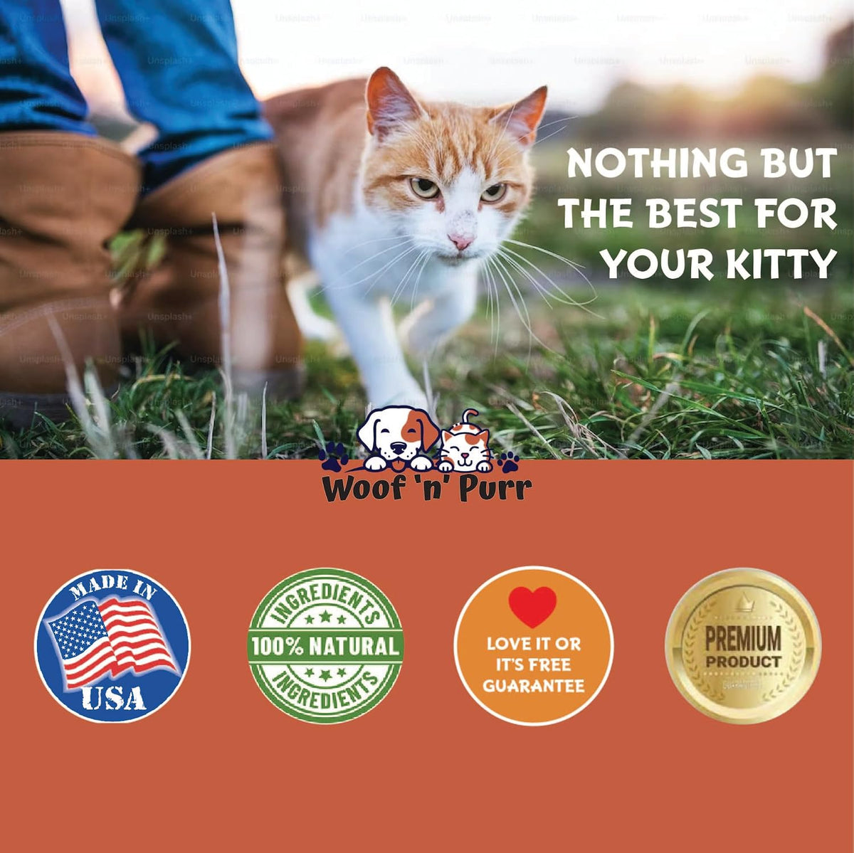 Instructions on Woof 'n' Purr liquid glucosamine bottle