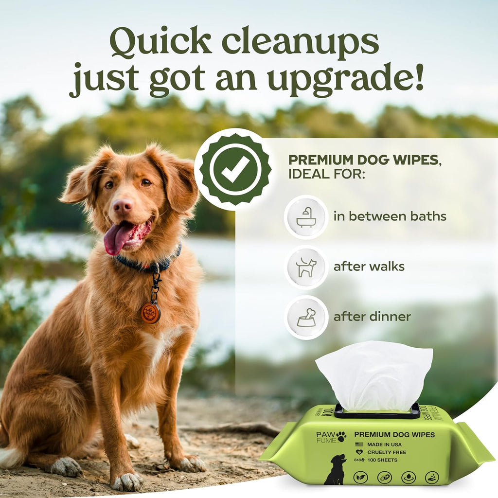 Pawfume pet wipes packaging showing the resealable lid feature.
