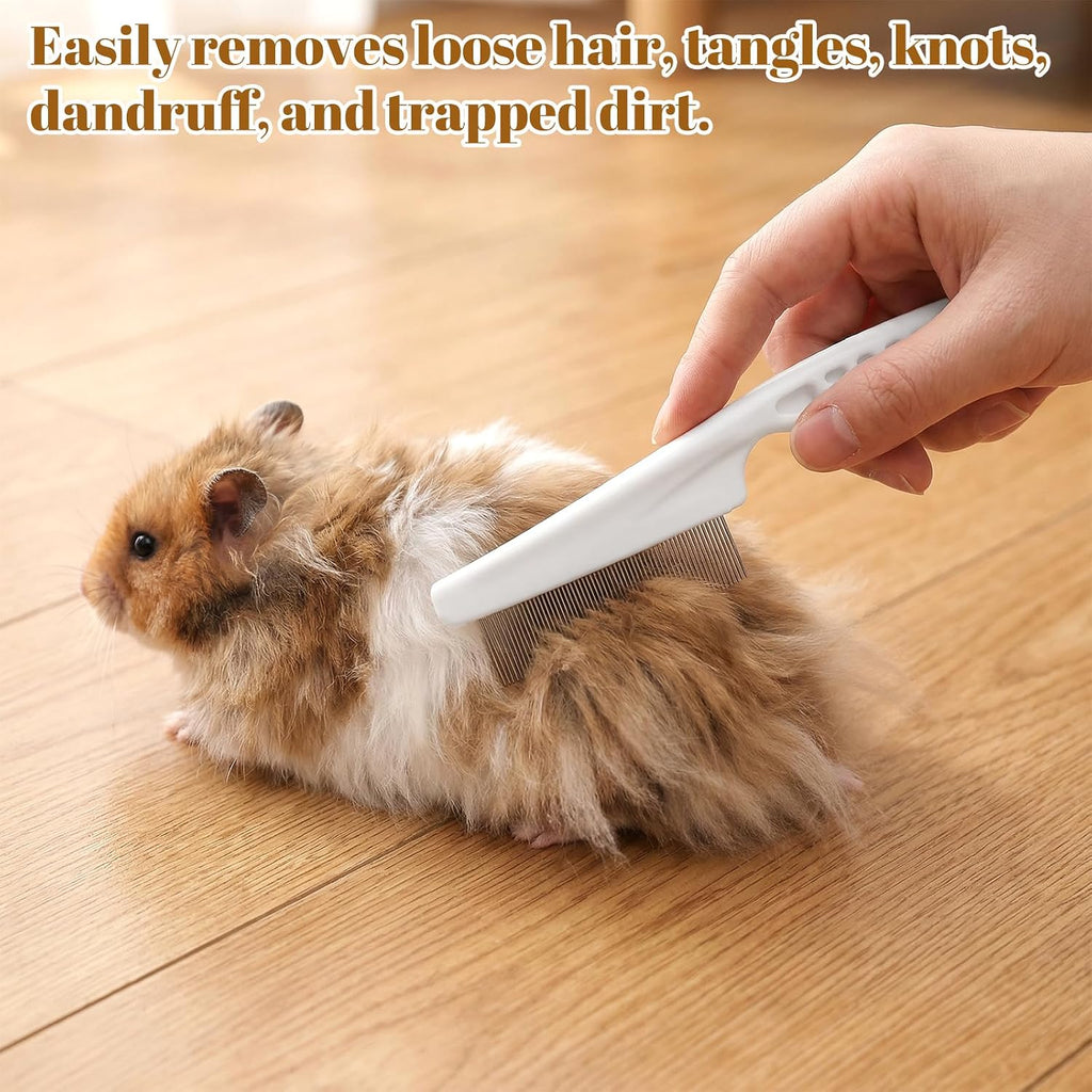 Two piece stainless steel flea comb set for rabbits