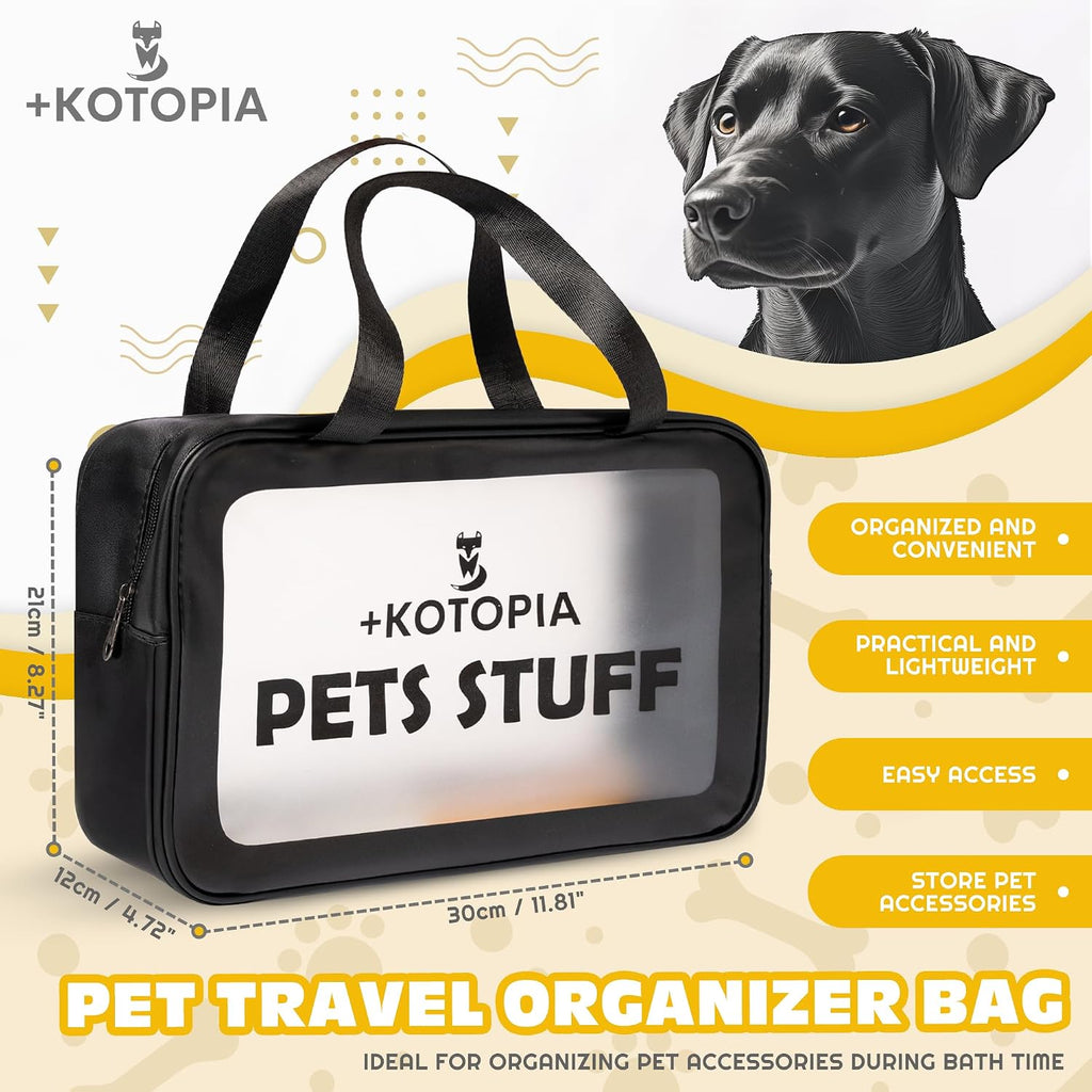 Side profile of Kotopia black and yellow pet accessory bag