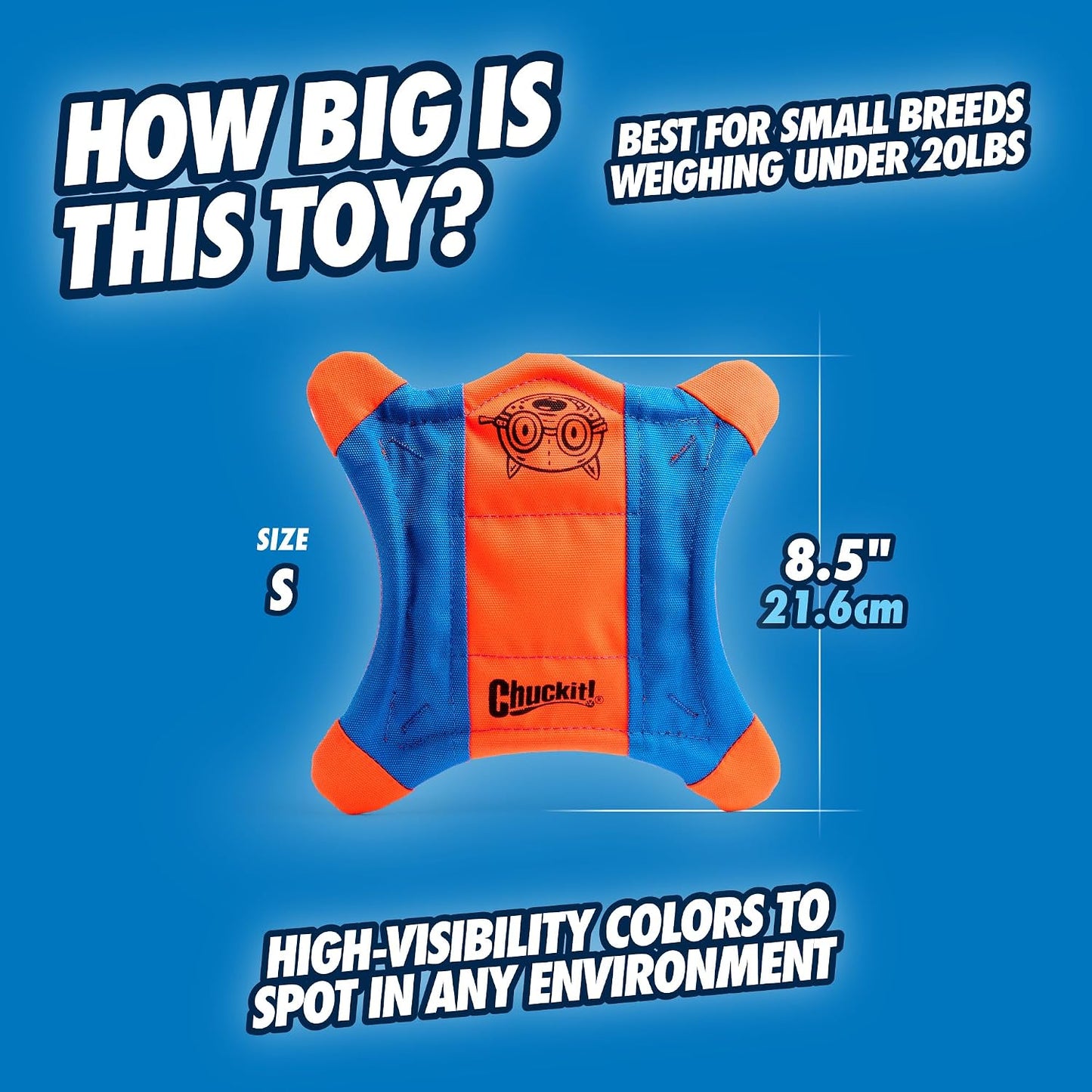 Side view of aerodynamic dog frisbee toy