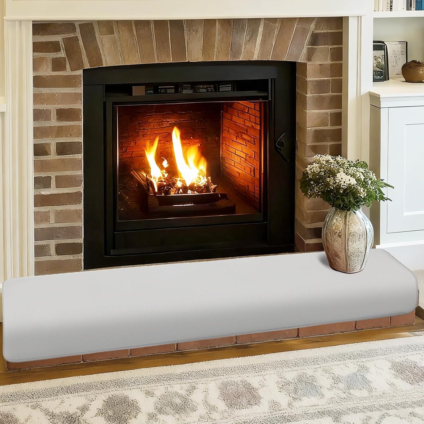 Sunico thick memory foam fireplace baby proofing cushion grey front view