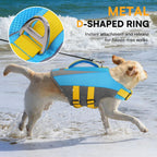 High buoyancy puppy safety vest close up of the reflective safety strips