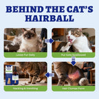 Furball control supplement for cats with psyllium husk and omega three ingredients
