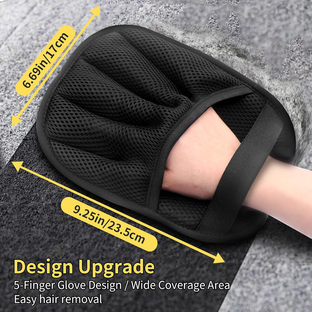 CUBIZ pet grooming glove removing cat fur from couch fabric