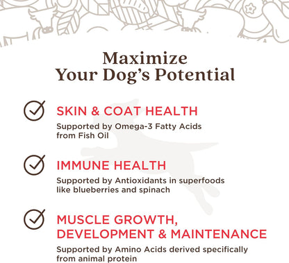 Human-grade beef and vegetable ingredients in Full Moon dog food