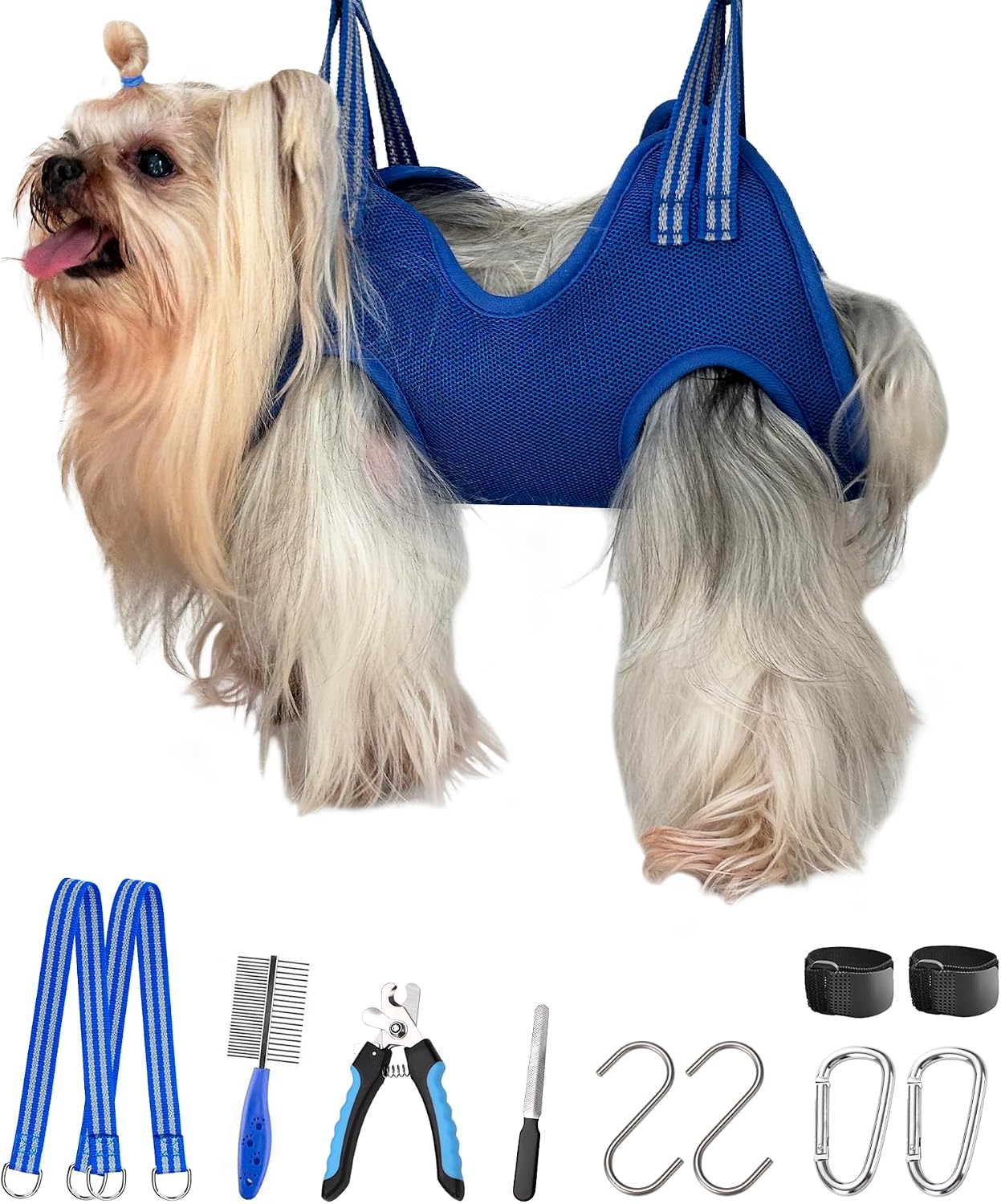 Kkiimatt 10 in 1 Pet Grooming Hammock Harness with Nail Clippers/Trimmer, Nail File, Dog Hammock/Grooming Sling for Nail Trimming/Clipping - Image 13