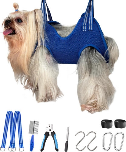 Kkiimatt 10 in 1 Pet Grooming Hammock Harness with Nail Clippers/Trimmer, Nail File, Dog Hammock/Grooming Sling for Nail Trimming/Clipping - Image 13