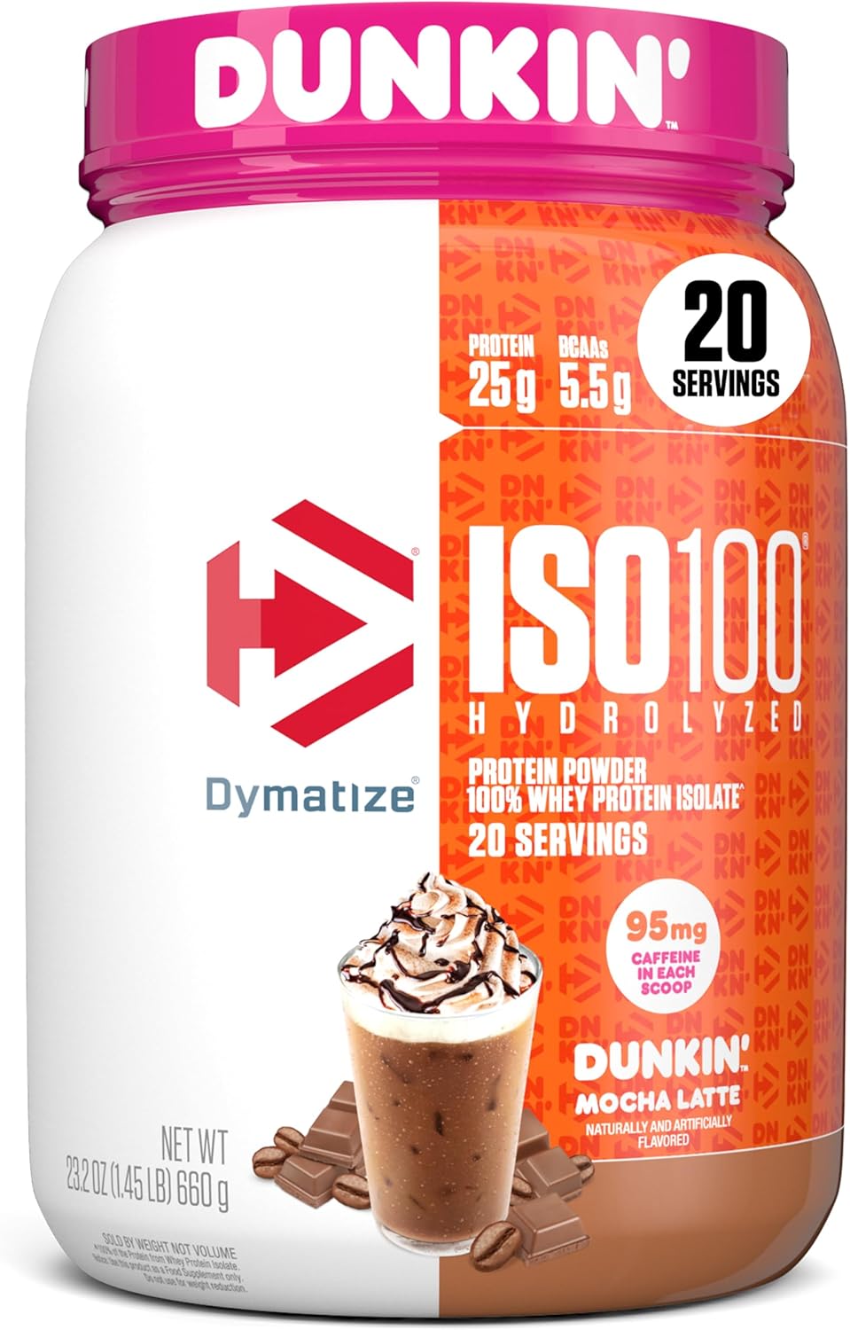 Authentic USA sourced Dymatize ISO100 strawberry protein powder complete package