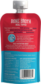 Slow simmered dog food topper with natural collagen for joint support
