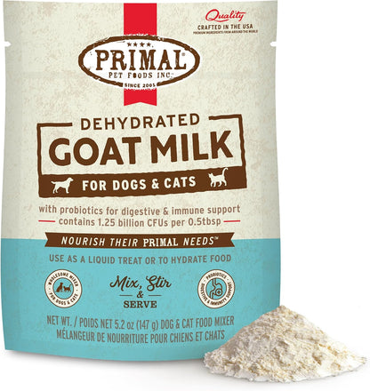 Primal Goat Milk Powder for Dogs and Cats, Shelf Stable Food Topper with Probiotics for Digestion, Hydration, and Immune Support, Original Recipe 5.2oz Pouch (Pack of 2) - Image 10