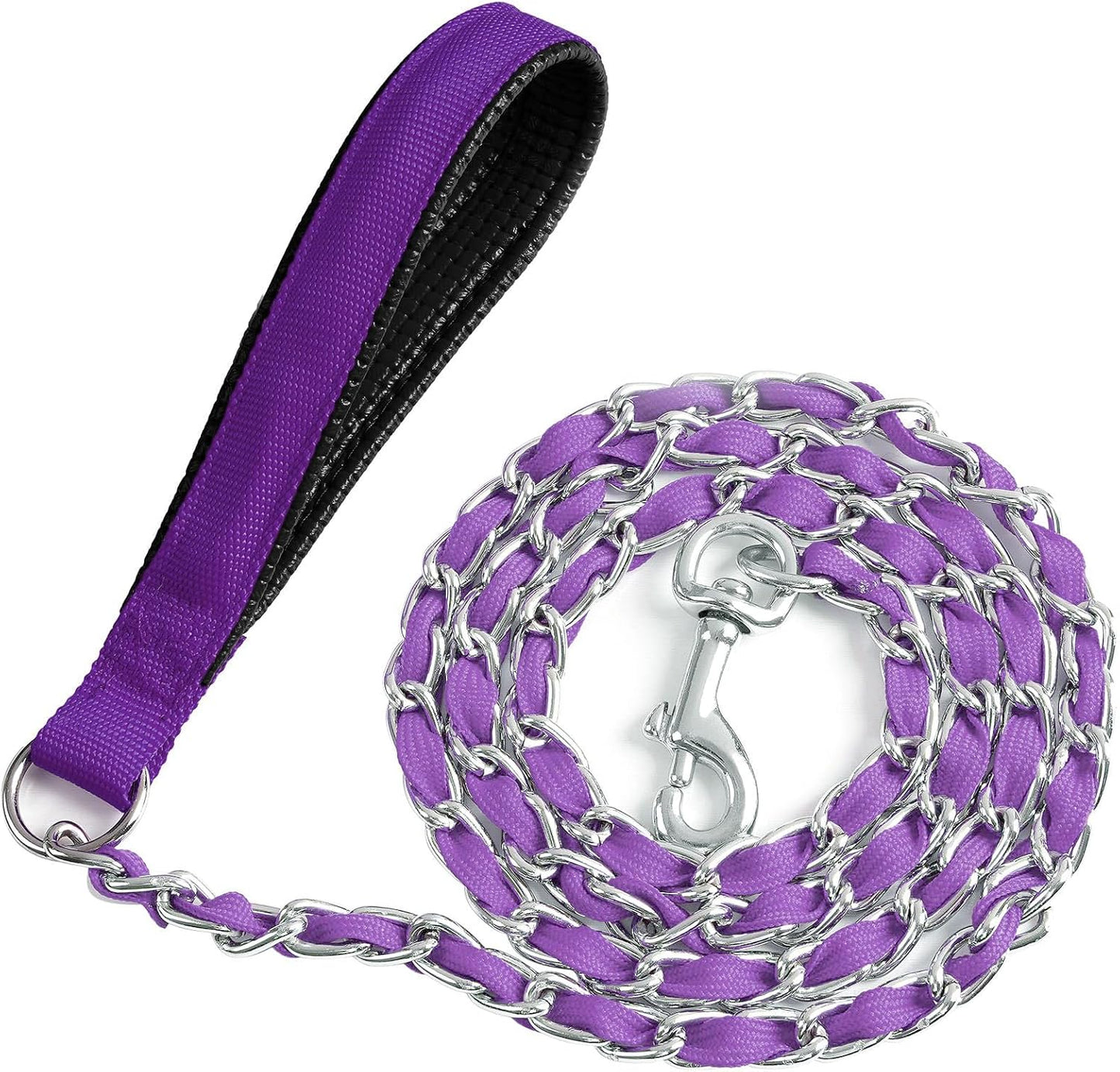 Metal Chain Dog Leash Chew Proof for Dogs, Black, 3.0mm, 4FT | Short control leash for strong pullers and leash chewers; anti chew metal chain, padded handle and swivel clasp - Image 12