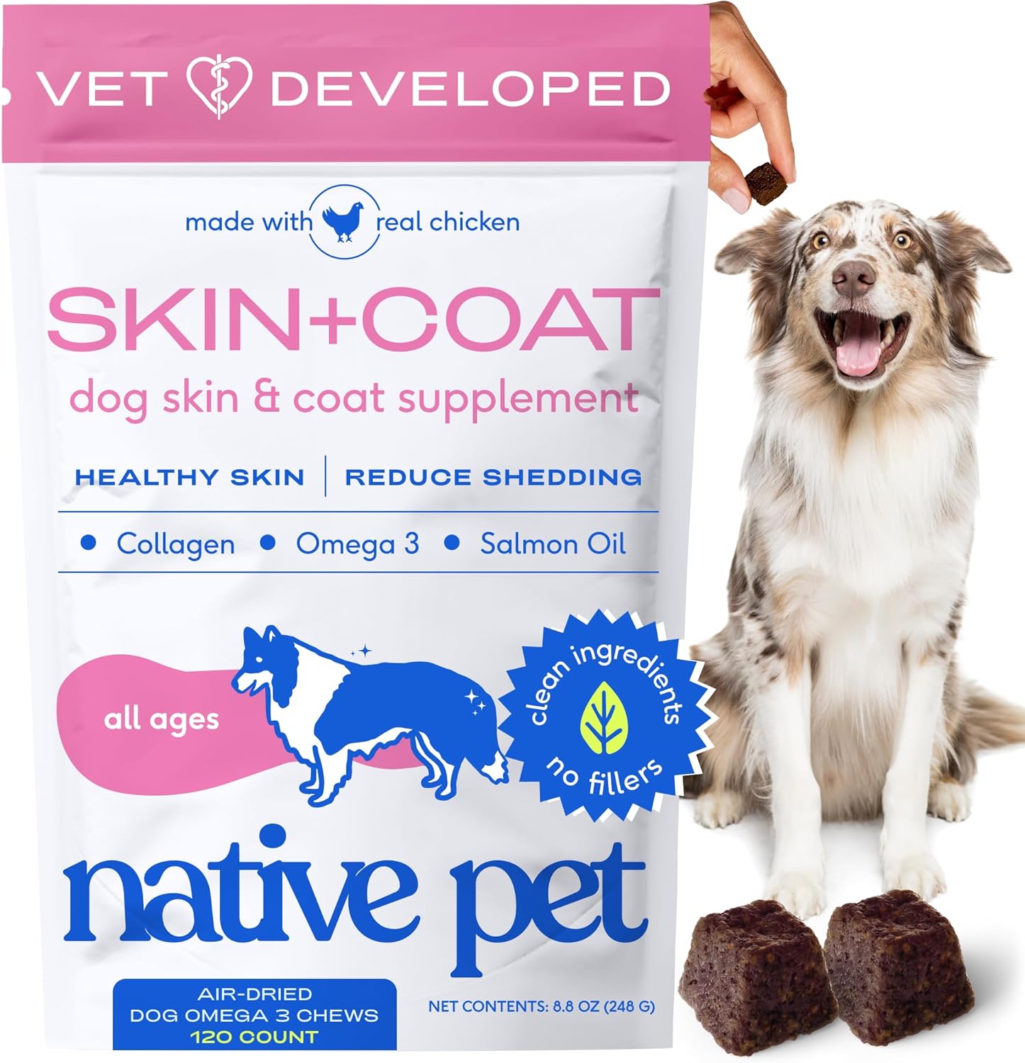Native Pet Omega 3 Fish Oil for Dogs & Cats - Wild Alaskan Salmon Oil for Dogs Skin and Coat, Supports Joints, Heart & Shedding - Fast-Absorbing Omega 3 6 9 Liquid Supplement - 8oz - Image 11