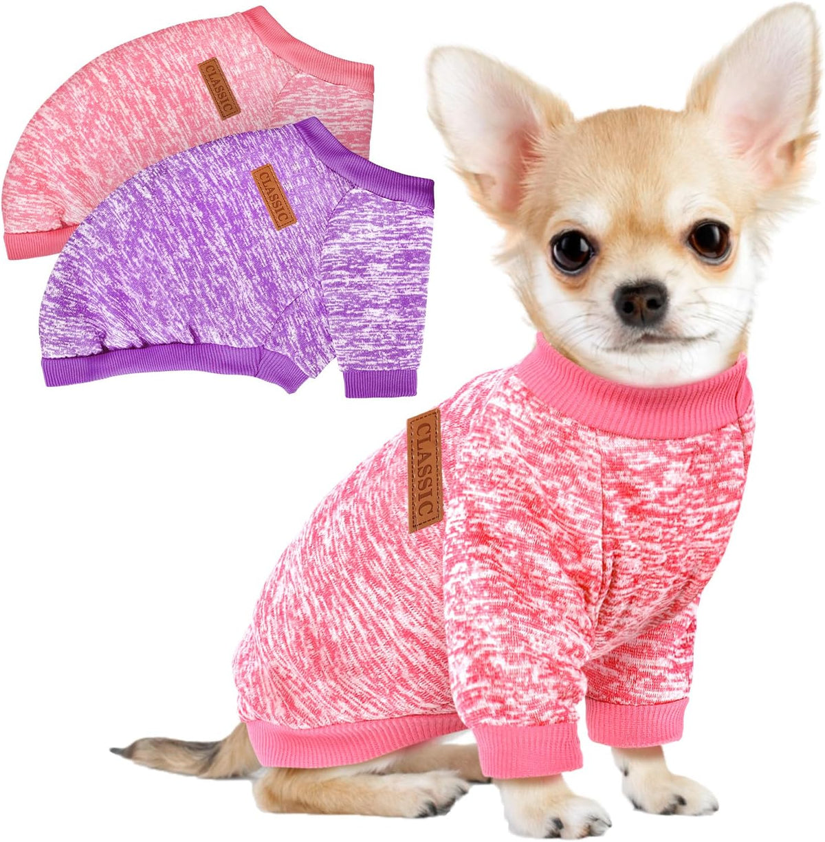 3 Pack Dog Sweaters for Small Dogs Girl Boy Winter Fleece Clothes Warm Soft Dog Sweatshirt Outfit for Dogs Cats Pet Apparel - Image 9