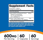 Nutricost KSM-66 Ashwagandha Root Extract (600mg) 60 Capsules - Image 2