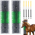 Rouisxue Livestock Scratch Brush front view of gray durable cattle grooming tool.