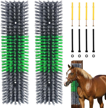 Rouisxue Livestock Scratch Brush front view of gray durable cattle grooming tool.