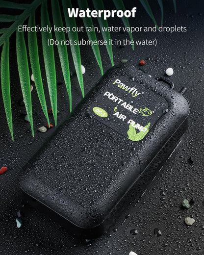 Pawfly air pump showing battery compartment for 2 D batteries