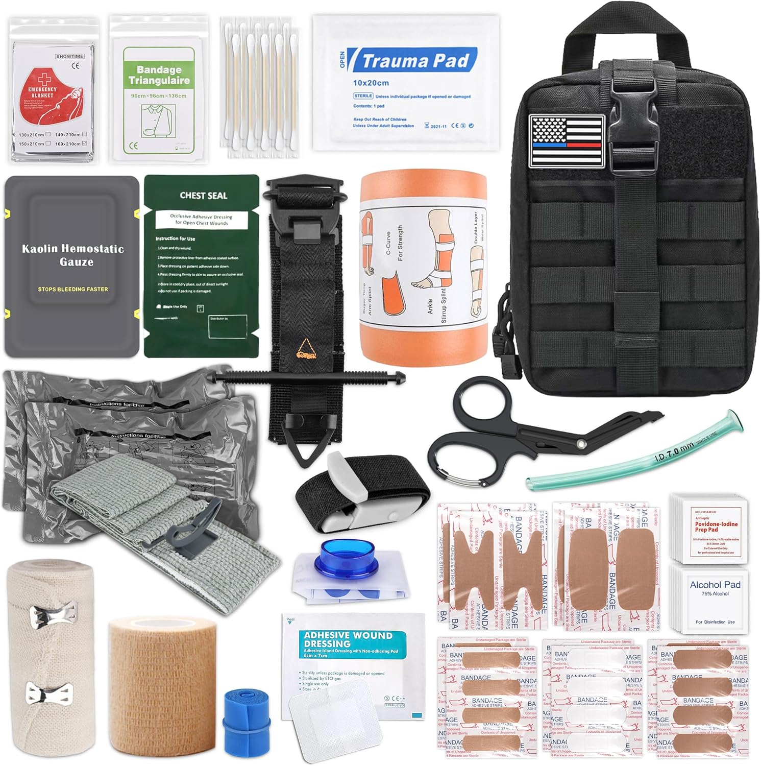 Qirexynor IFAK Trauma Kit front view showing black tactical Molle bag.
