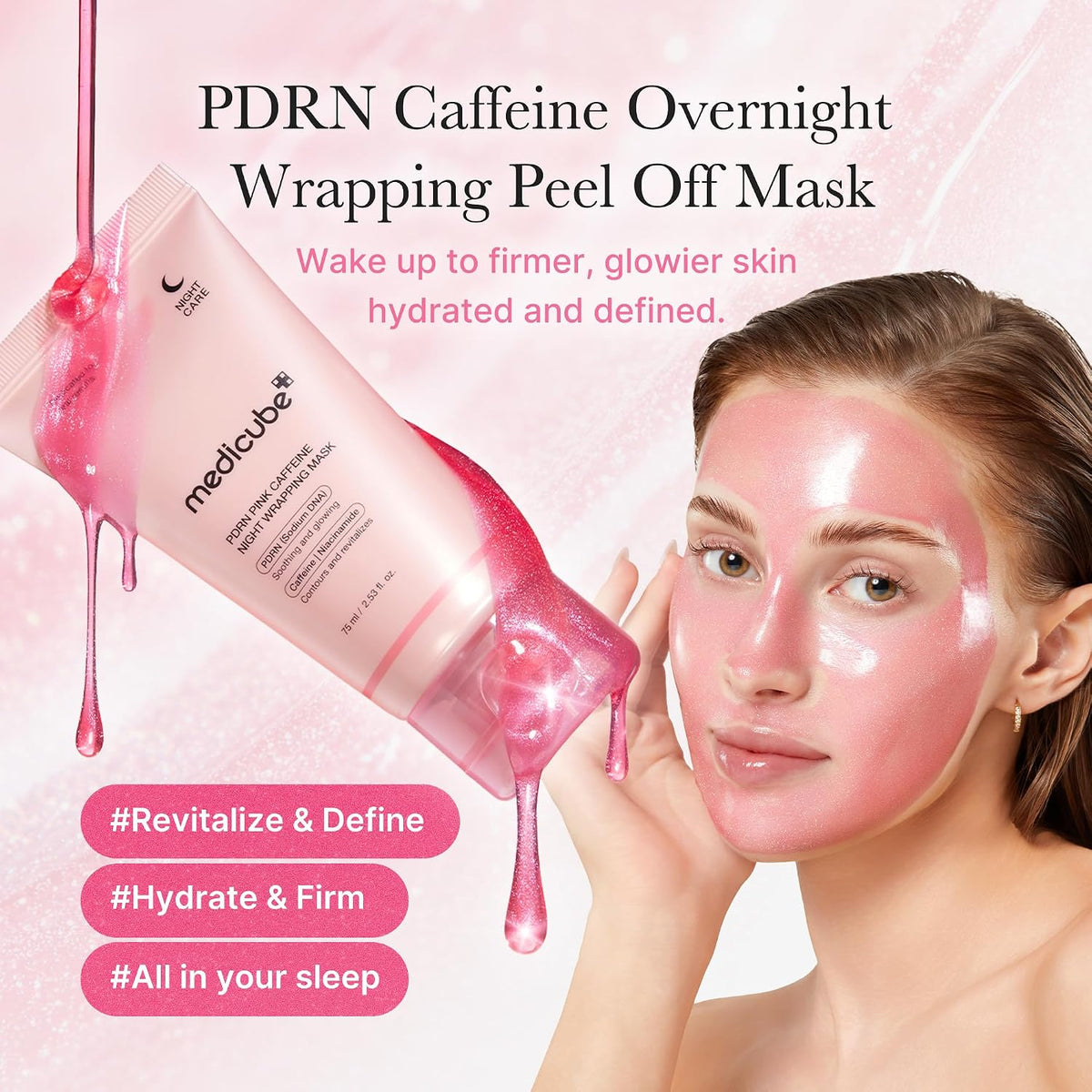 Medicube PDRN Pink Caffeine Night Wrapping Mask texture swatch