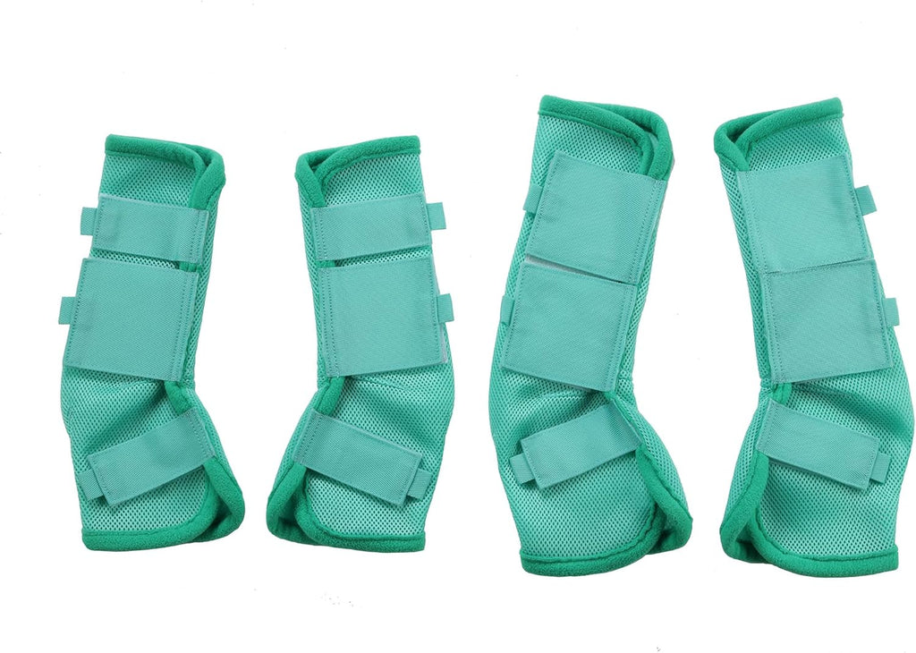 LEAFOREST Horse Fly Boots Set of 4 - Non Slip Leg Protection for Donkey Mini Pony Draft, Breathable Mesh Fly Boots for Pasture & Barn Use Deep Blue, Pony - Image 9