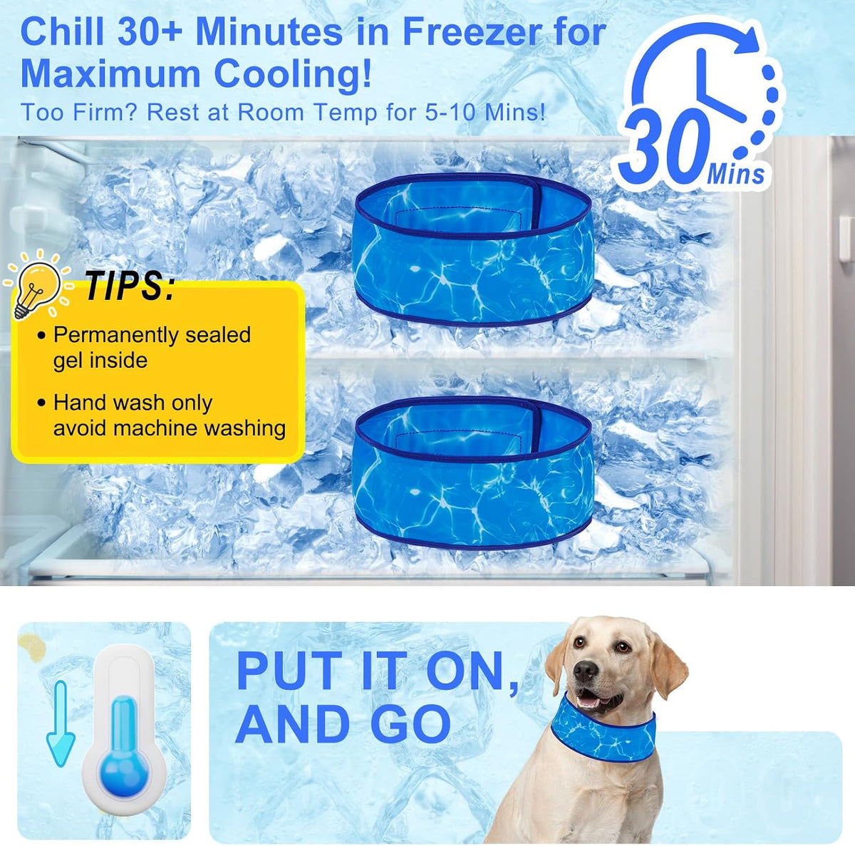 Premium dog cooling wrap for large dogs sunstroke prevention