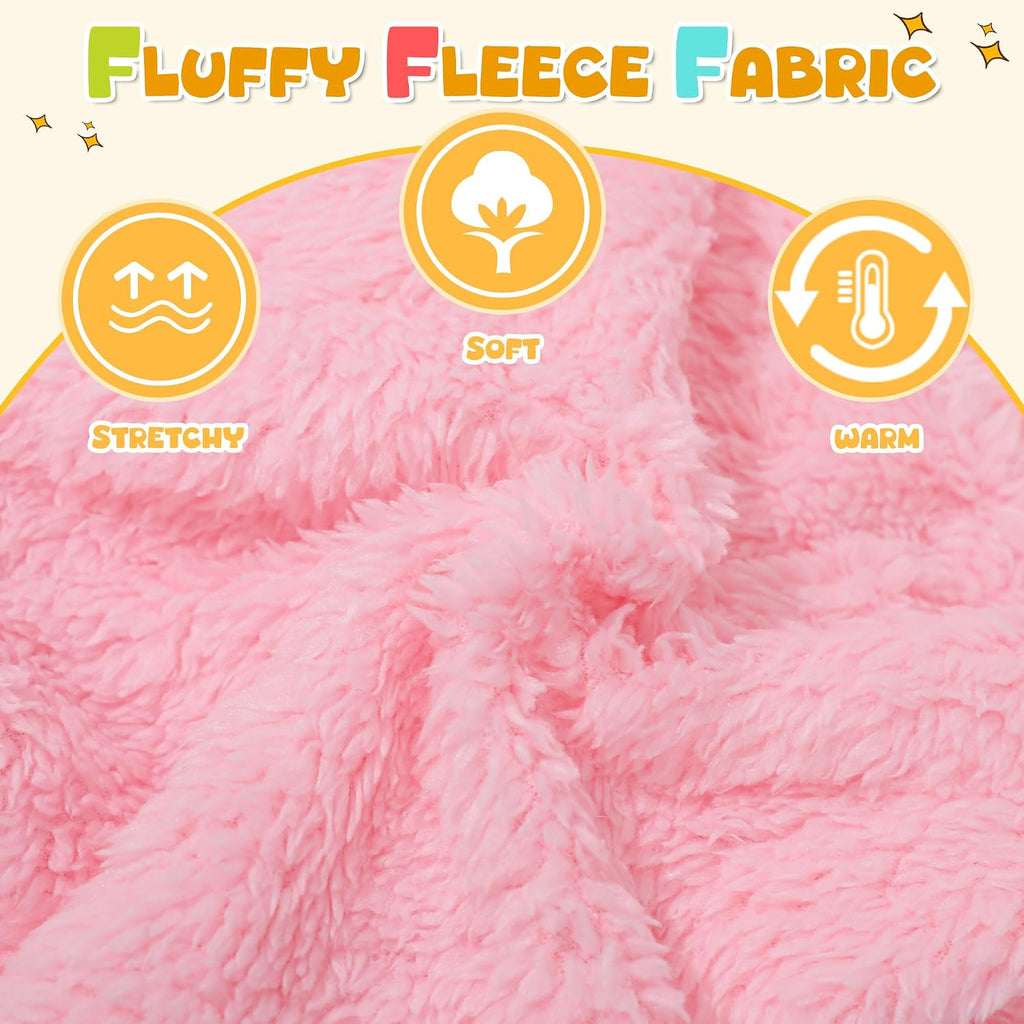 Soft plush fleece fabric texture detail on pink small dog sweater