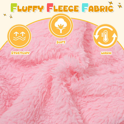 Soft plush fleece fabric texture detail on pink small dog sweater