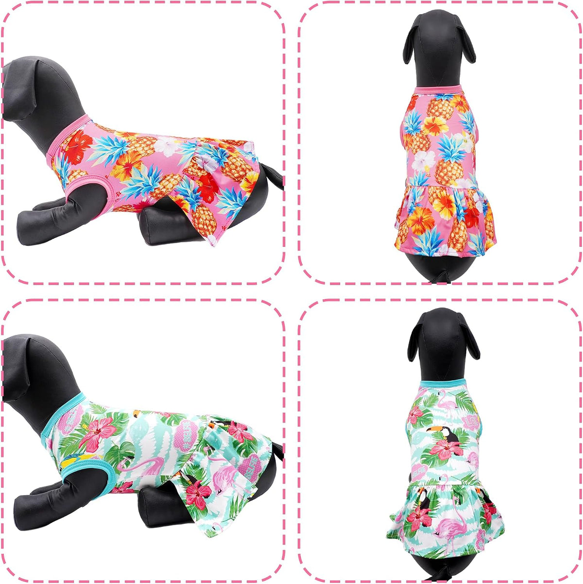 Soft breathable lightweight dog clothing for summer beach holidays and parties.