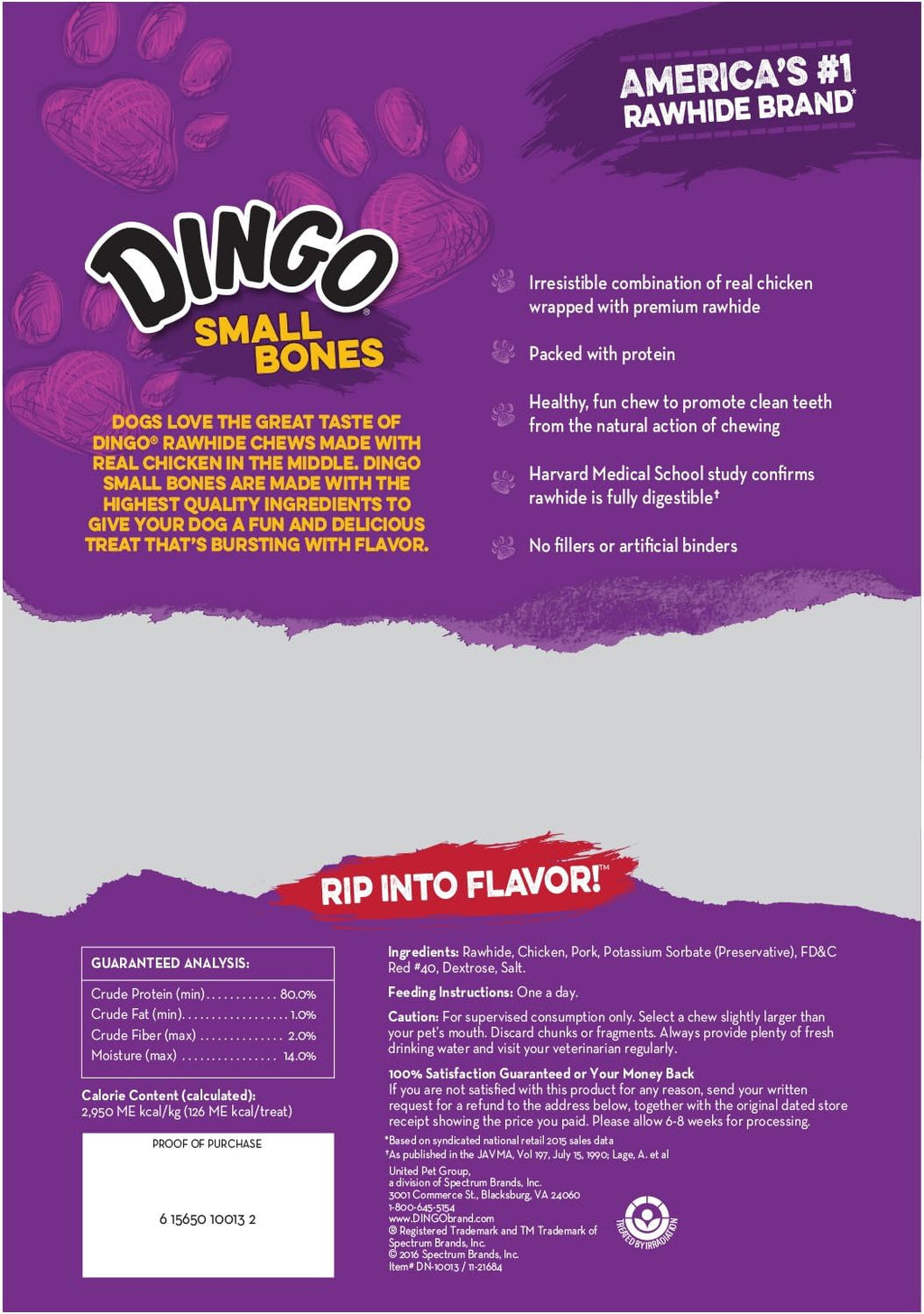 Dingo chicken flavored small dog chews 6 count pack
