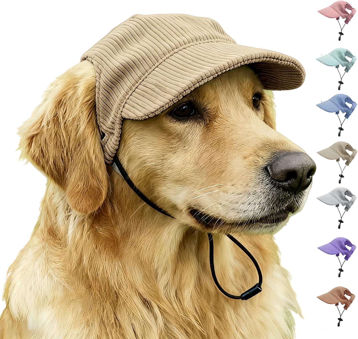 Pet Baseball Cap with Ear Holes - Multi-Color Sun Visor Hat for Dogs & Cats, Summer & Fall Beach Headwear for Dog&Cat (Blue, XL) - Image 10