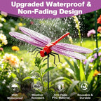Cushry three dimensional plastic dragonfly clips attached to outdoor plants