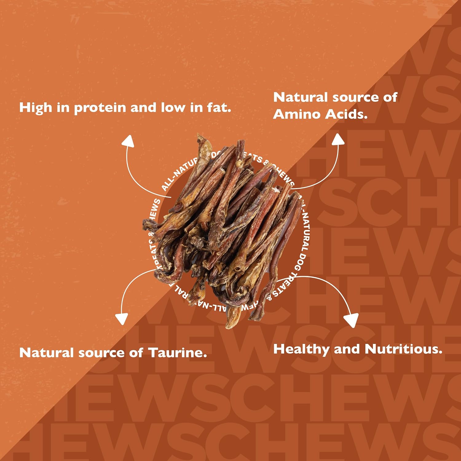 Natural dental health dog treats lamb pizzle sticks