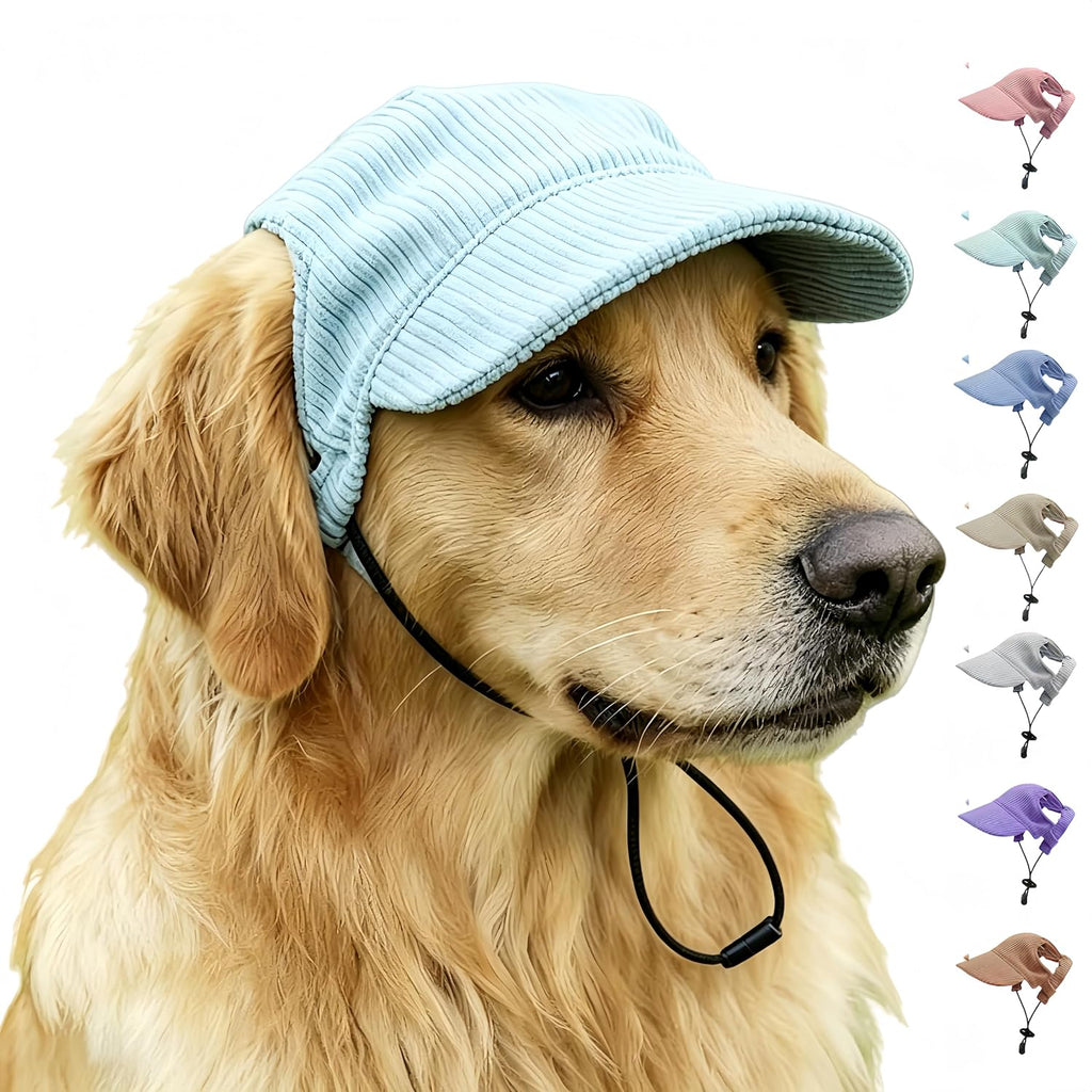 Pet Baseball Cap with Ear Holes - Multi-Color Sun Visor Hat for Dogs & Cats, Summer & Fall Beach Headwear for Dog&Cat (Blue, XL) - Image 11