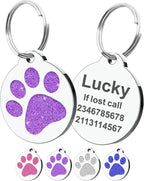 Dog Tags Personalized for Pets Dog Name Tags Personalized Dog Tag Engraved with Any Name & Text Custom Dog ID Tags Glitter Bone ID Tag for Puppy Cat (Pink S, Bone) - Image 15