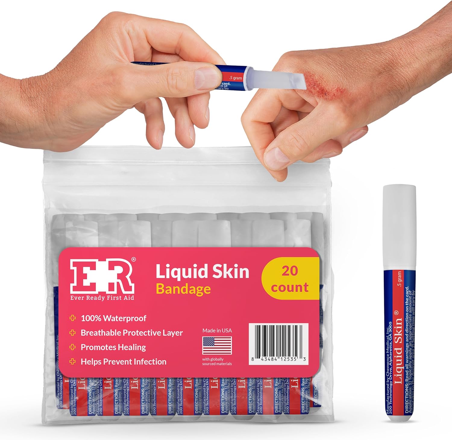 Ever Ready First Aid Liquid Bandage front view of the packaging for wound care