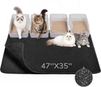 BurgeonNest Cat Litter Mat 47" x 35" Upgraded Felt & Fabric Material Cat Trapping Mat for Fewer Creases, Extra Large Hold 3-4 Litter Boxes Urine-Proof Non Slip, Machine Washable, Soft on Paws, Grey - Image 10