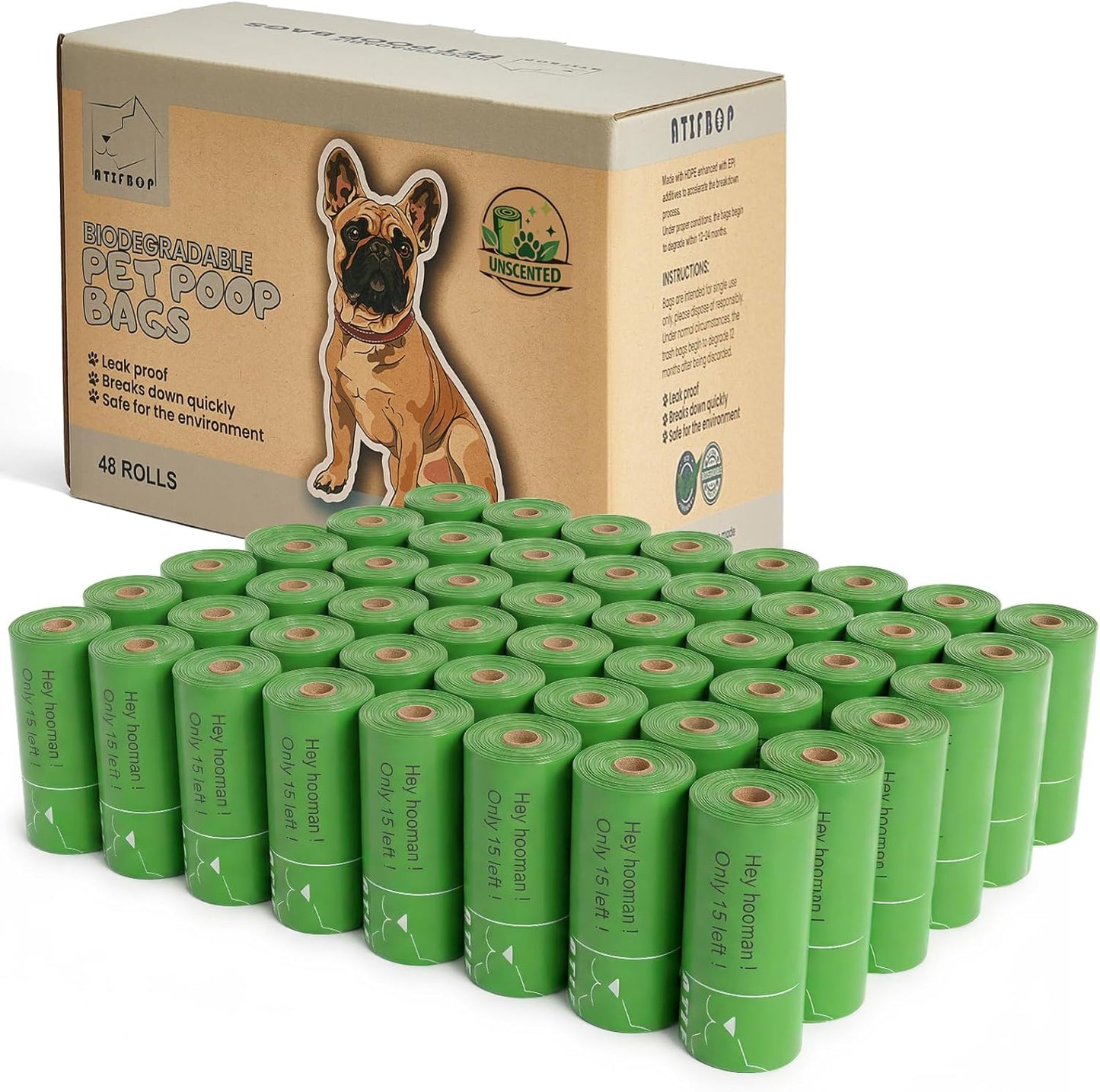 ATIFBOP Biodegradable Dog Poop Bags Rolls 360 Count Scented, Leak Proof and Extra Thick Waste Bag Refill (Scented) - Image 9