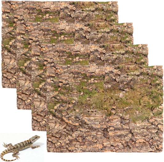 Nimbloom natural cork terrarium background front view inside a reptile habitat
