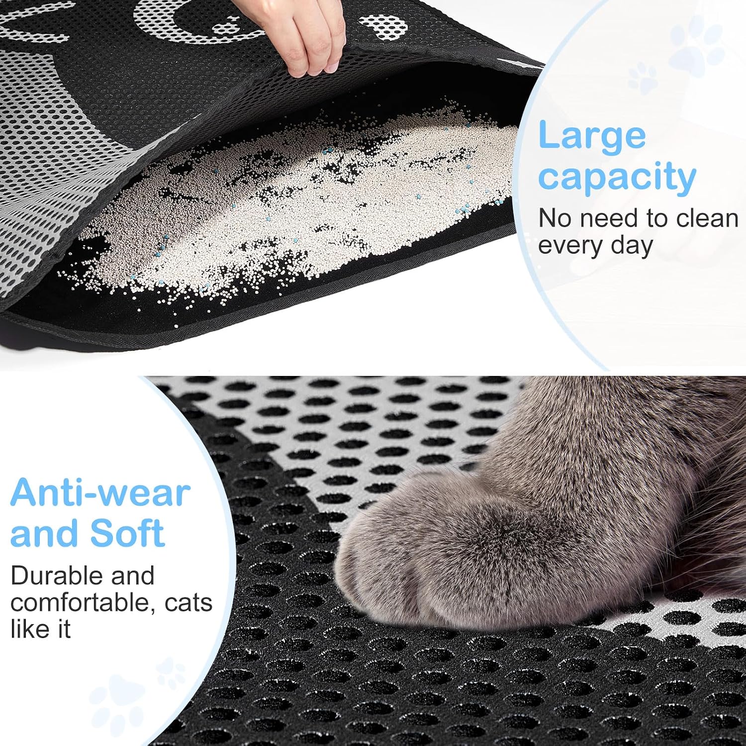 Close up of the durable waterproof PVC material on the Bienbee double layer trapping mat