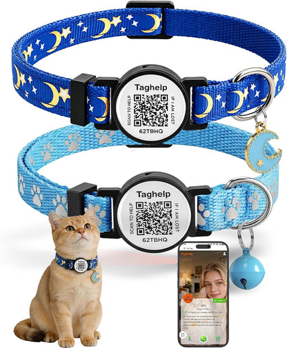 2 Pack Solid & Safe Safety Kitten Collars with Smart QR Code ID Tag for Girl Boy for Cats, Pet Collar, Breakaway Cat Collar,Silent, Lightweight,Durable QR Code Pet ID Tags (Blue) - Image 15