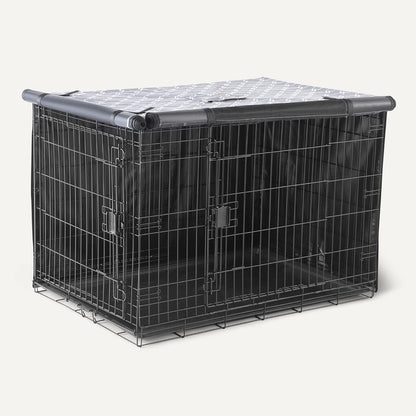 Premium 42 inch kennel cover showing den like privacy setup