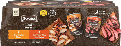 Merrick Grain Free Premium And Natural Canned Dog Food, Soft And Healthy Poultry Free Wet Recipe, Real Beef Lamb And Bison - (Pack of 12) 12.7 oz. Cans - Image 15