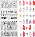 Whaline Valentine Day nail art stamping plates kit front view