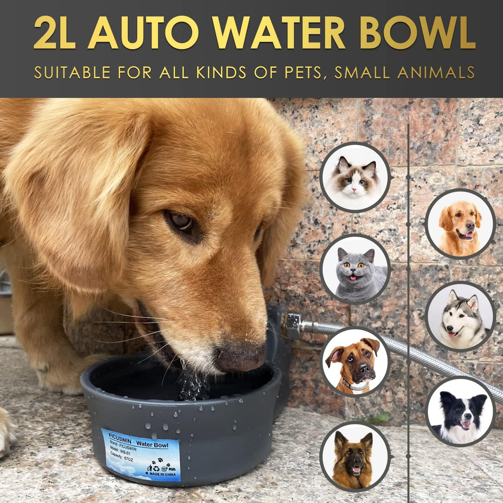 Ficuswin continuous fill dog water bowl kit with waterproof tape and sealing rings.