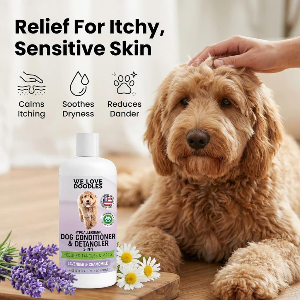 We Love Doodles professional grooming conditioner for Poodles and Goldendoodles